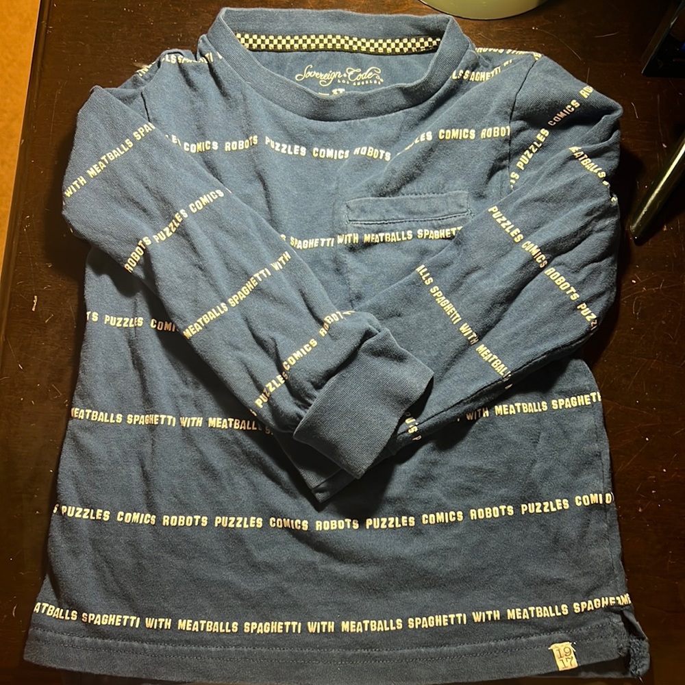 Sovereign code long sleeve blue shirt 3t